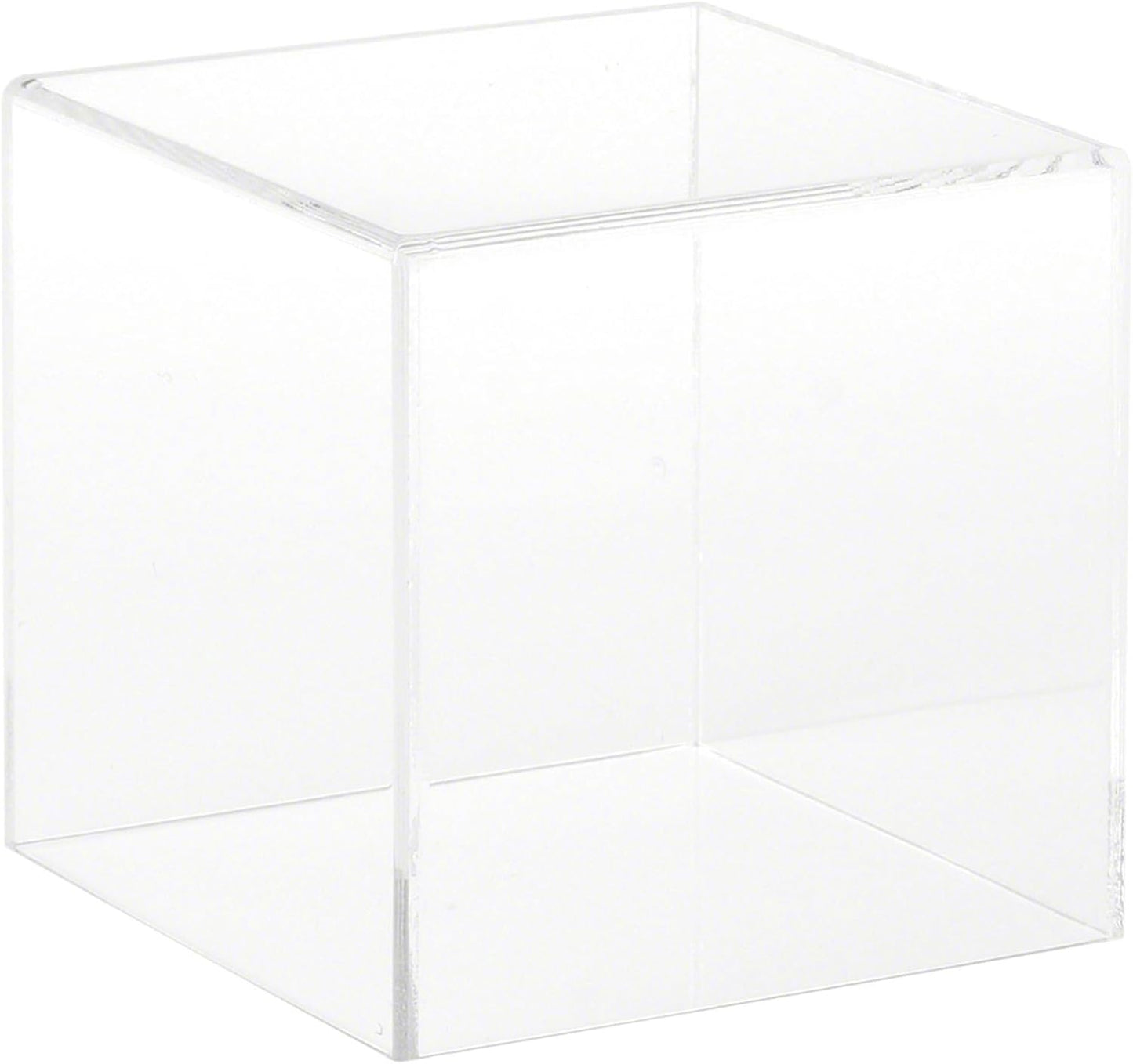 Plymor Clear Acrylic Display Case with Black Base, 4" x 4" x 4"