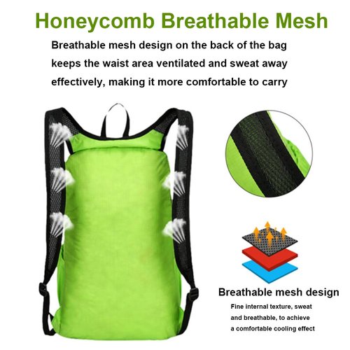 LOPURS 8L Ultra Lightweight Hiking Backpack, Portable Foldable Waterproof Backpack, Small Travel Daypack, Travel Outdoor Foldable Shoulder Bag, Waterproof Packable Back Pack for Women Men (Green)