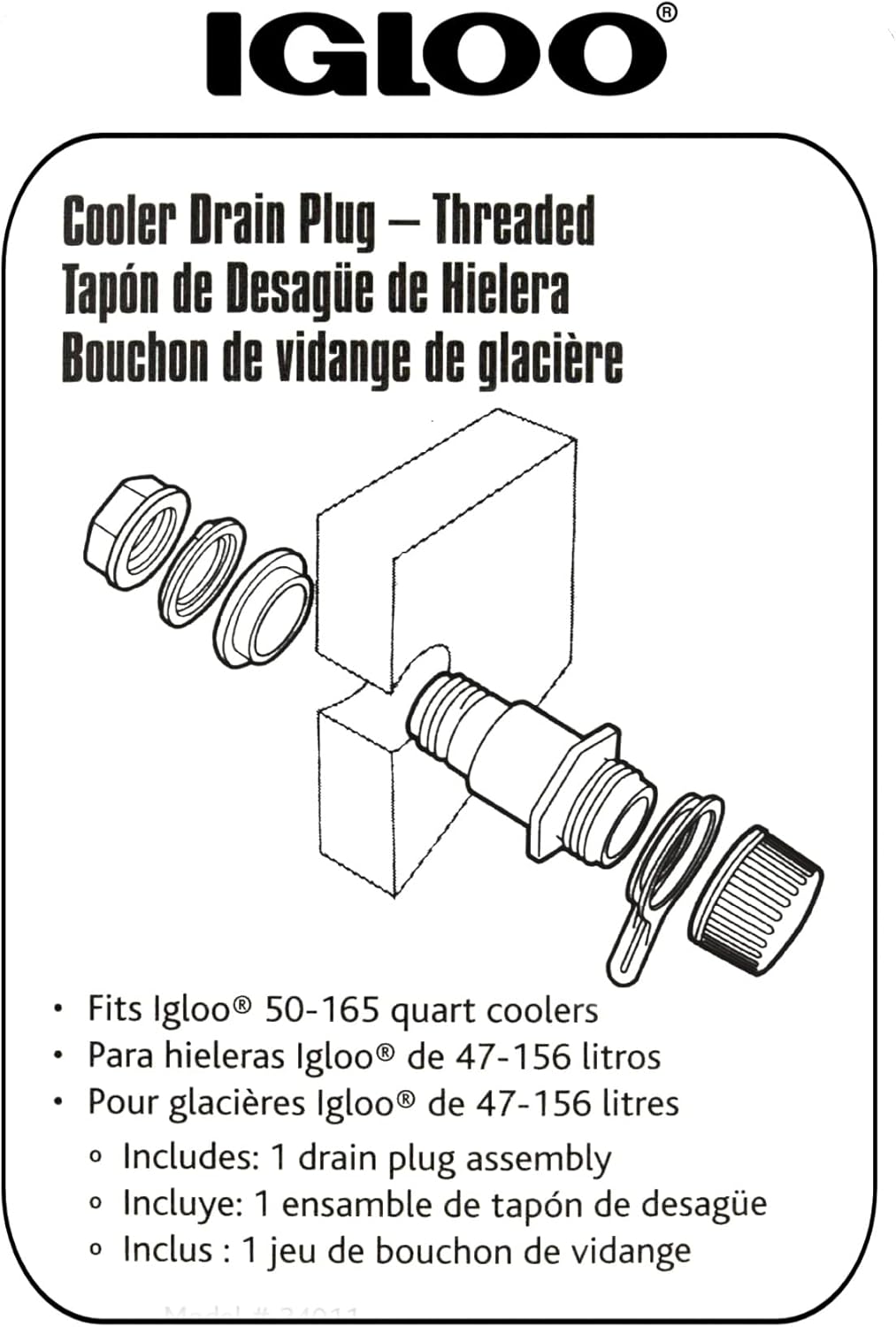 Igloo Replacement Threaded Drain Plug