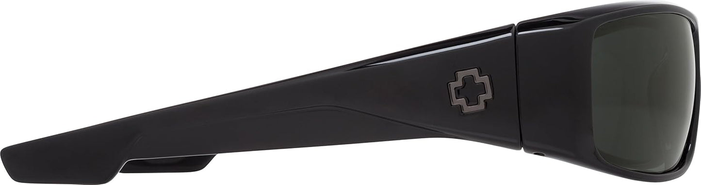 Spy Optic Logan 670939038864 Polarized Wrap Sunglasses, 60 mm (Black/Happy Gray/Green Polar)