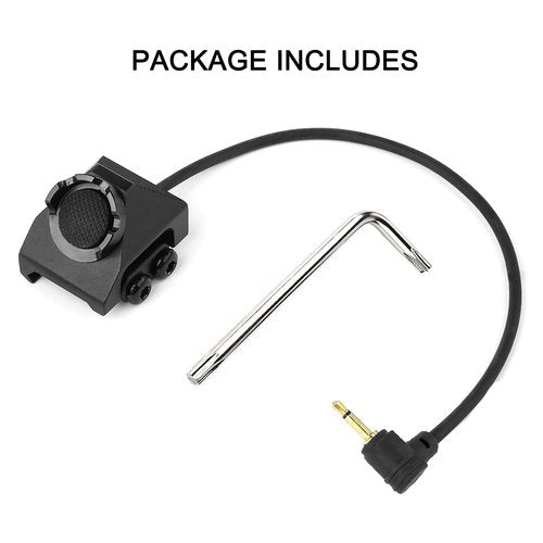 rdzzwxw Remote Pressure Switch with 2.5mm Plug for PEQ DBAL NGAL Airsoft Laser Sight, Aluminium Alloy Tactical Light Switch Mount for 20mm Picatinny Rail