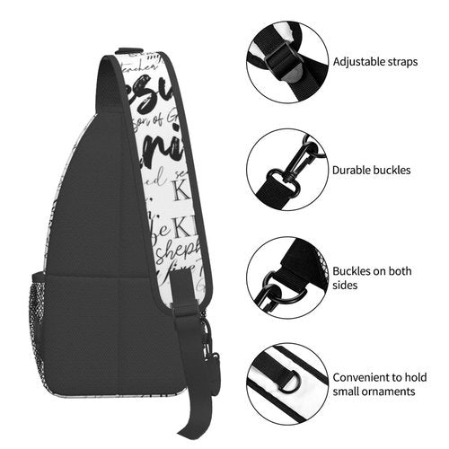 ROSIHODE Jesus Sling Bag, Fashion Crossbody Backpack Shoulder Bag Chest Bag for Men Women Hiking Travel