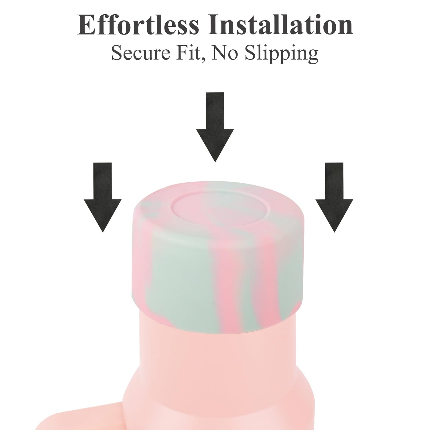 Jasenna Protective Silicone Boot for Stanley Quencher H2.0 40 oz & IceFlow Flip 20 oz 30 oz and hydroflask 12-24 oz, Anti-Slip Bottle Bottom Sleeve Cover(1-Pink Green)