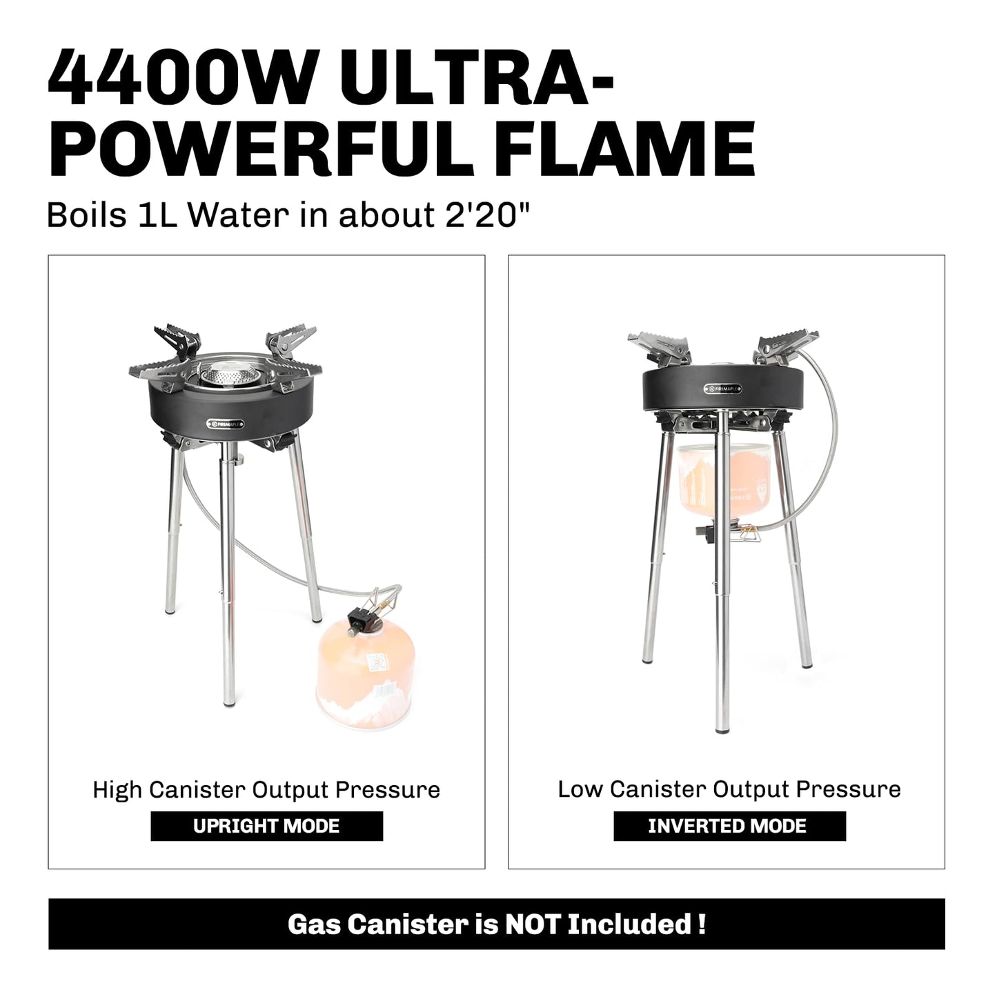 Fire-Maple Saturn X Camping Stove - High-Power Outdoor Cooking Stove with Dual Preheating Tubes, Wind-Resistant, Adjustable Height and Foldable Supports for Camping