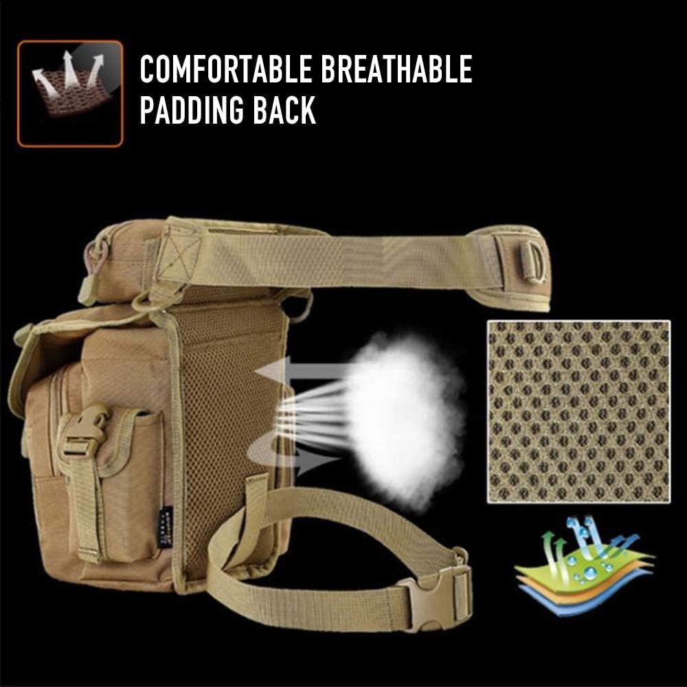 Waterproof Military Tactical Drop Leg Pouch Bag Type B Cross Over Leg Rig Outdoor Bike Cycling Hiking Thigh Bag