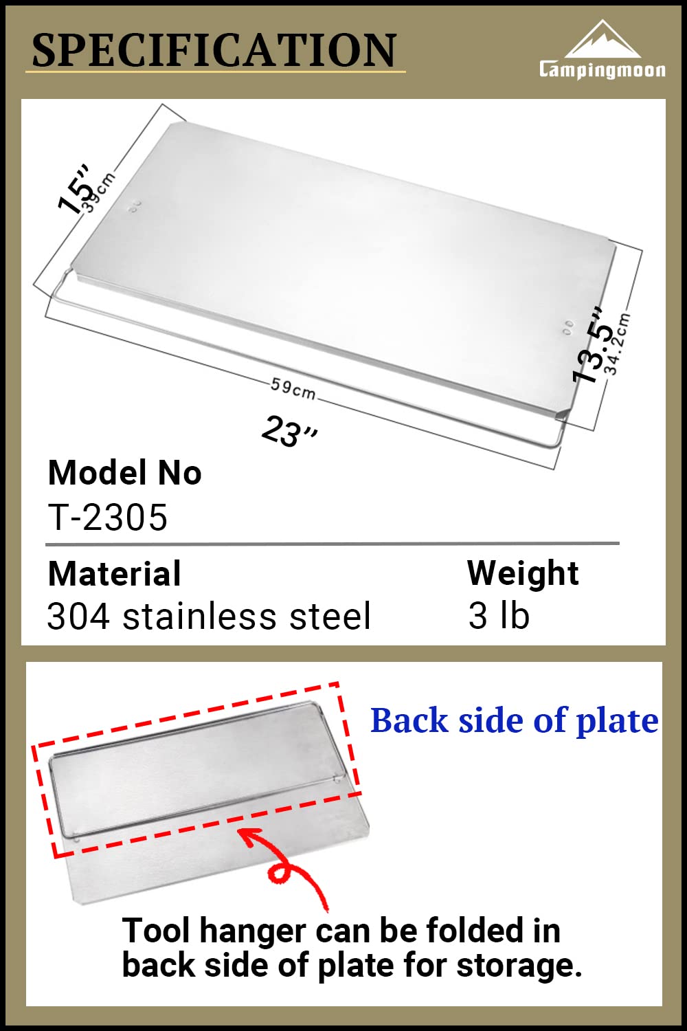 camping moon CAMPINGMOON Top Plate for Field Rack Storage Rack T-2305