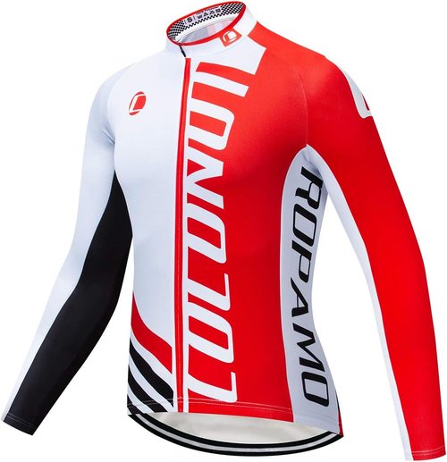 Coconut Ropamo CR Long Sleeve Cycling Jersey Mens, 3+1 Zipper Pockets Bicycle Tops Quick Dry Breathable Biking Shirt