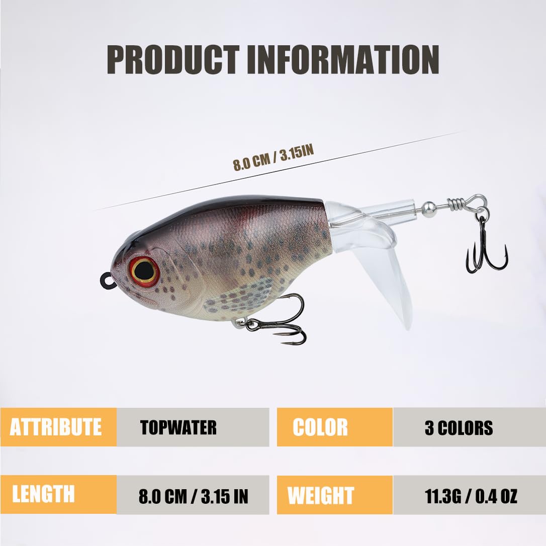 EXAURAFELIS Whopper Plopper Fishing Lure Top Water Pencil Plopper Fishing Lures Bass Lures Topwater Bait for Pike Perch, Floating Pencil Bass Bait