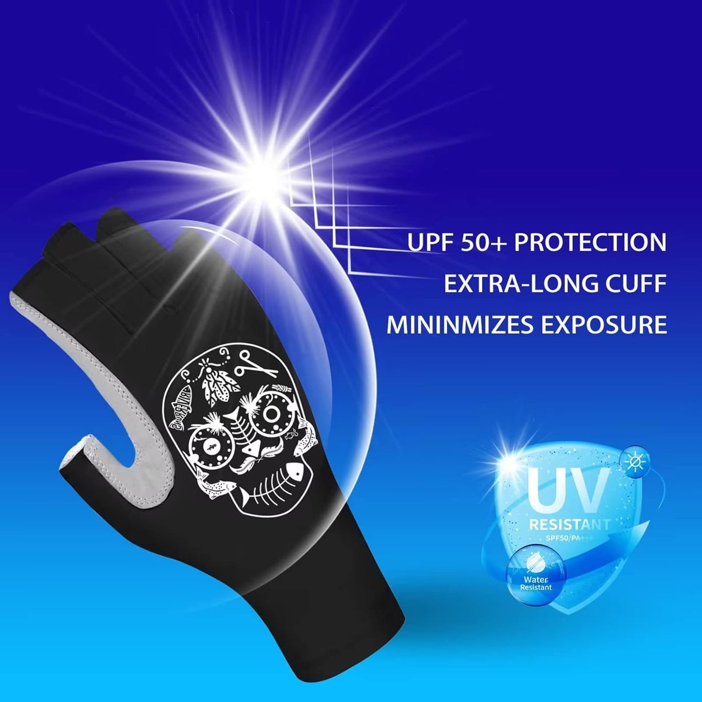 UPF 50+ Fishing Gloves | UV Protection for Men & Women | Outdoor Activities