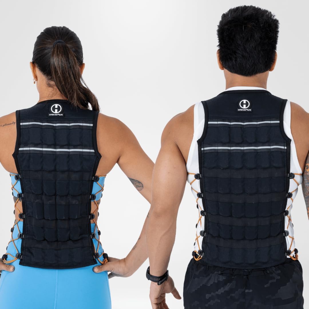 Hyperwear Hyper Vest ELITE Fully Adjustable Weight Vest - Stretch CORDURA® Fabric Zipper Thin Steel Weights - Weighted Vests for Running, Strength, Endurance, Walking - Sizes S, M, L, XL