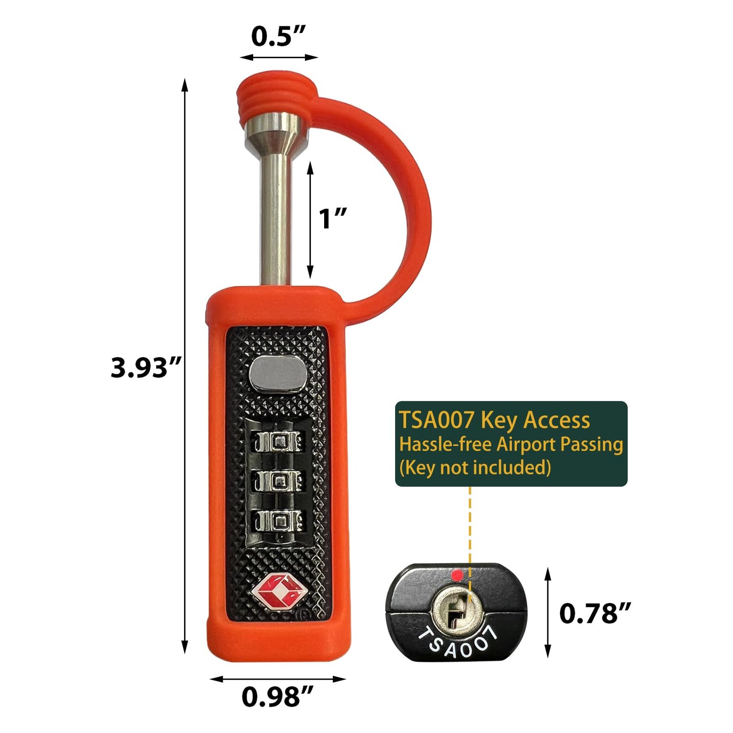 6 Pack TSA Approved Firearm Travel Case Locks Gun Case Hard Pistol Cases Lock