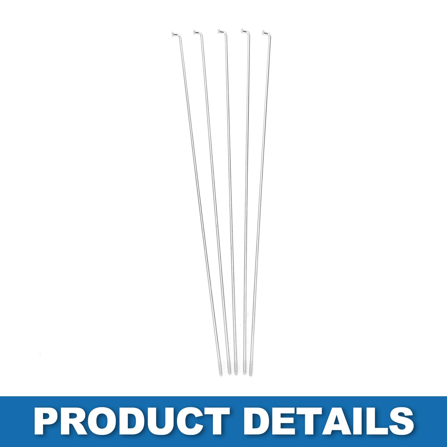 A ABSOPRO Bike Bicycle Spokes 14G 225MM Mountain Bike Spokes Carbon Steel Silver Tone 36Pcs