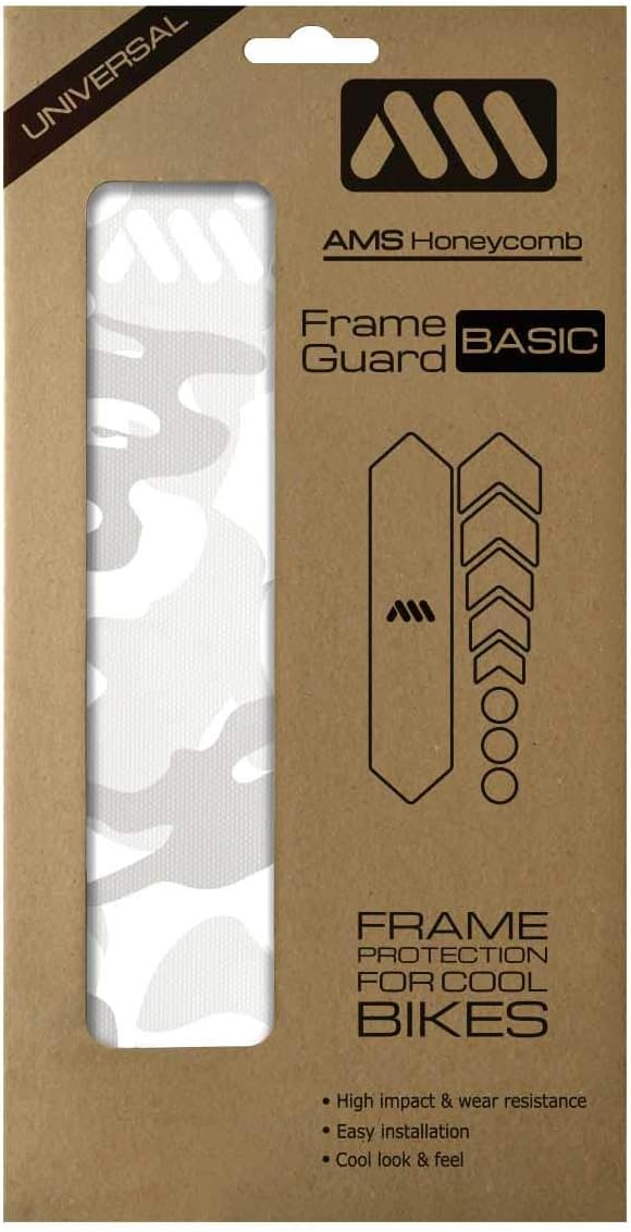 All Mountain Style Bike Frame Protector Universal Fit - 9-Piece Set for Down Tube, Chainstay, Cable Wear, High-Impact Honeycomb PVC to Protect Your Bike from Scratches, Chips and Dings