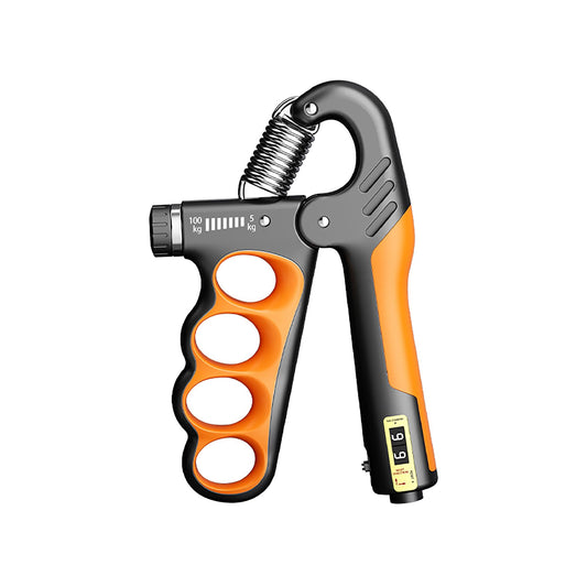 Hiyoga Grip Strength Trainer, Hand Grip Strengthener with Adjustable Resistance 11-220Lbs(5-100KG), Automatic Counter, Ergonomic Design, Forearm Strengthener for Musicians Athletes and Injury Recovery (Orange)
