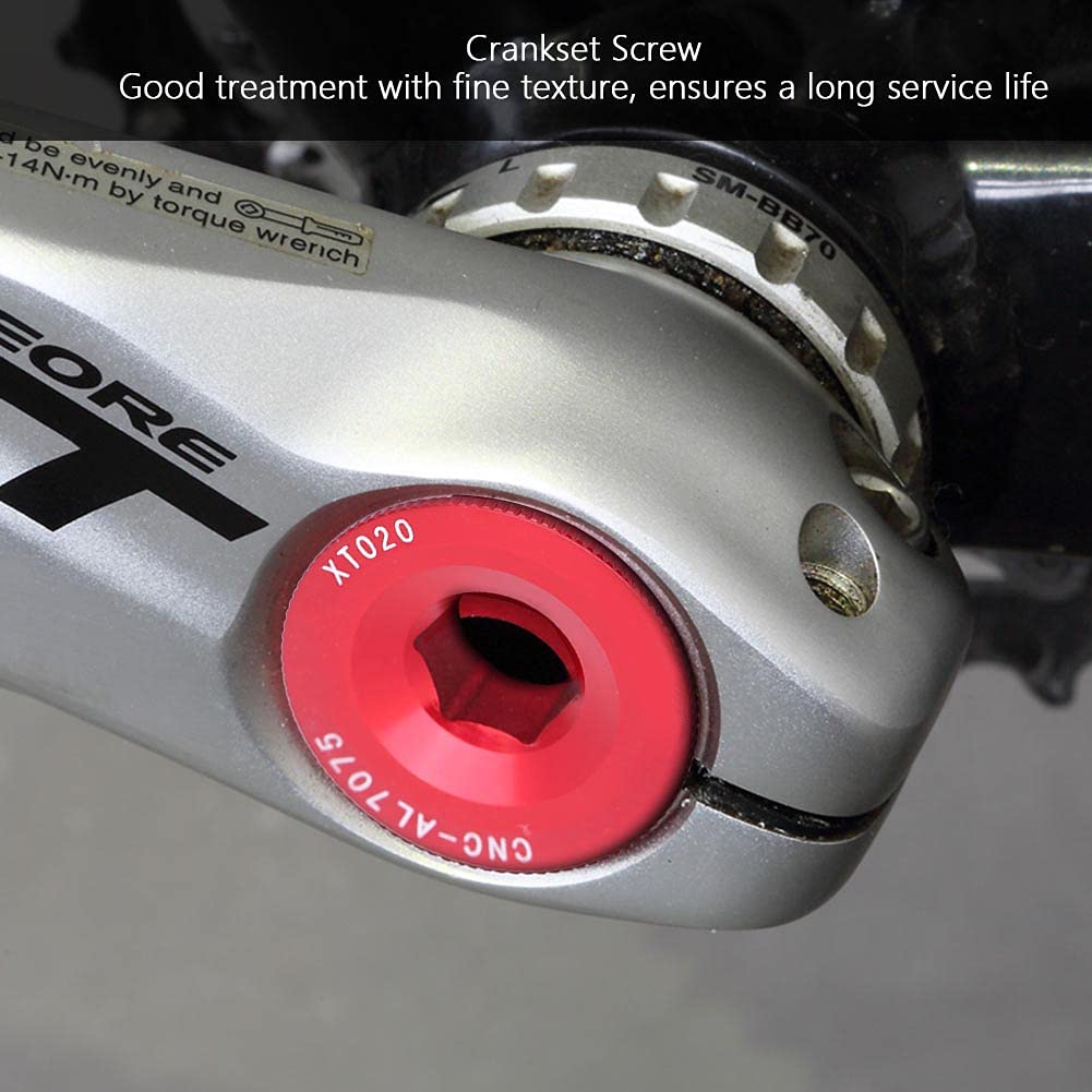ANGGREK hollowtech Crank Tension Bolt Bicycle arm Cycling Screw 105 end Bike dust Covers Gold crankset m20 Bolts 2 Fixing ii preload m582 for Aries (Red)