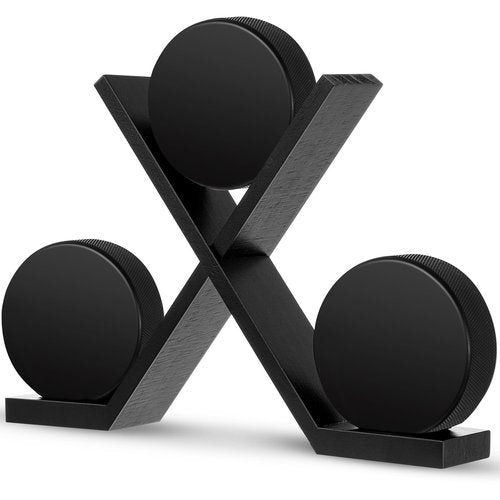 CroBlissful Wooden Hockey Puck Display Case Hockey Puck Holder for 3 Collectibles Display Stand Rack for Sports Players Team Gifts Living Room Bedroom Decoration
