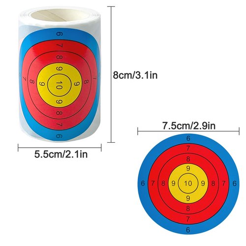 Guyuyii 3" Target Stickers for Shooting Practice – Self-Adhesive Target Pasters for Shooting Range, Indoor/Outdoor Use, Sighting in Guns, Plinking, Drills – Ideal for Shooters, Enthusiasts, Beginners