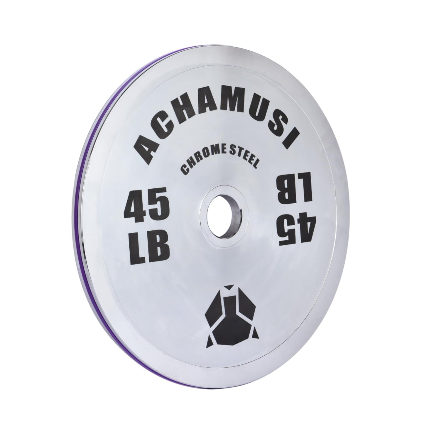 Achamusi Olympic Weight Plates，Steel 2-Inch Weight Plate For Strength Training，Weightlifting - Single Or Pair (Black-45LB Single)