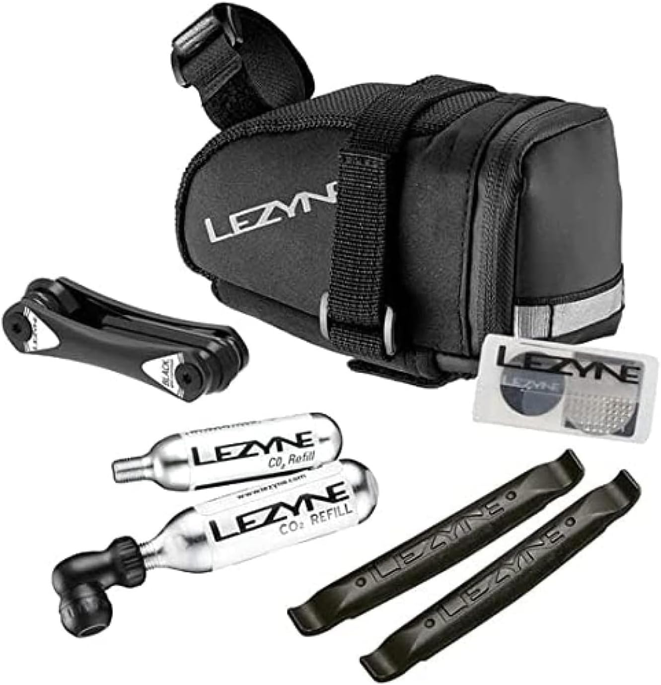 LEZYNE M-Caddy Bike Repair Kit with Medium Wedge-Shaped Saddle Bag for Long-Distance Riding - Sport Kit - 1-SB-CADLD-V2M04
