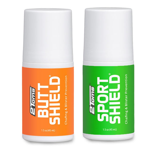 2Toms SportShield & ButtShield Bundle - All-Day Waterproof Prevention for Chafing, Blisters, and Saddle Sores