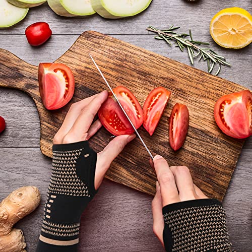 Copper Wrist Compression Sleeves, Comfortable and Breathable for Arthritis, Tendonitis, Sprains, Workout, Carpal Tunnel, Wrist Support for Women and Men