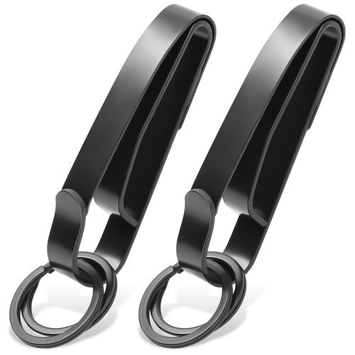 Batur Duty Belt Key Holder, 2 Pack Improved Quick Release Key Holder with Key Ring, Premium Belt Key Clip for Police, Law Enforcement, Black