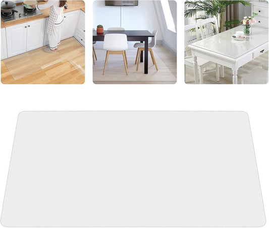Clear Office Chair Mat Non Slip 1mm Transparent Desk Chair Mat PVC Floor Protector for Home Office 50x80 cm