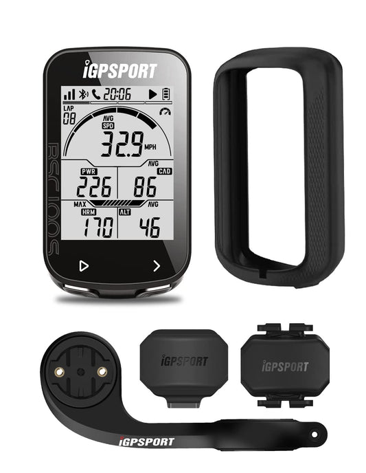 iGPSPORT BSC100S Bicycle/Bike Computer Wireless, 2.6 inch LCD Display Rechargeable Waterproof GPS Cycling Computer (BSC100S Set)