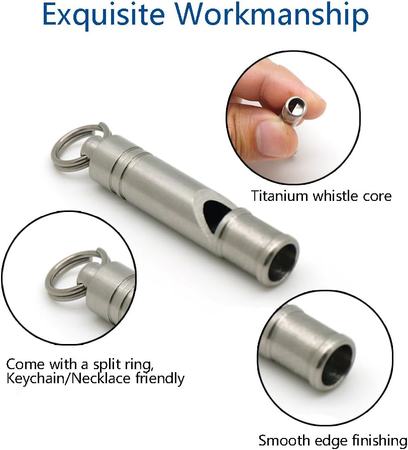Titanium Emergency Whistle - Loud Portable Keychain for Survival, Hiking & Pet Training