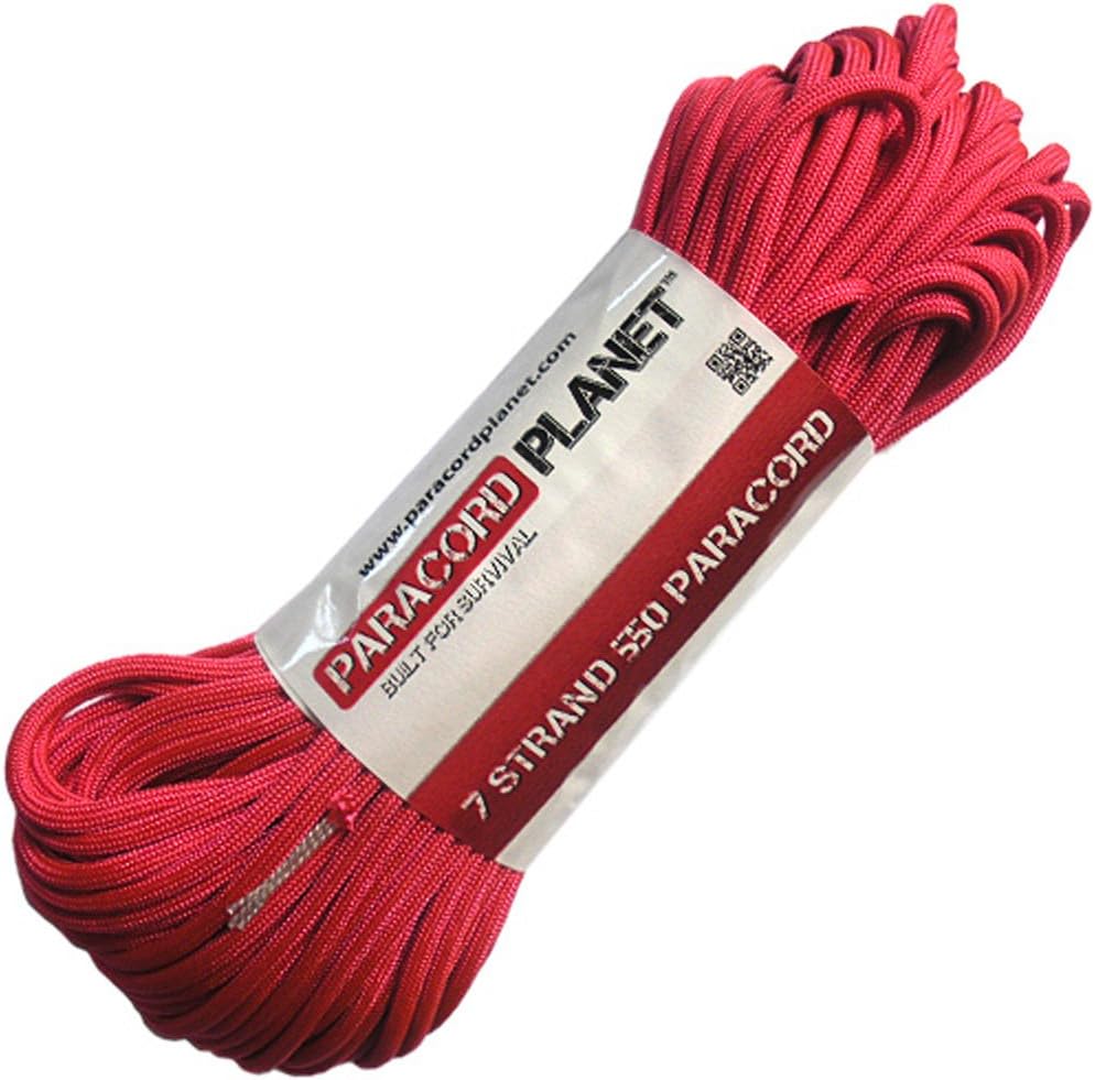 Paracord Planet 550 lb, 50' Foot Hank, Parachute Cord. Also Known as Paracord Rope, Parachute Rope, Utility Cord, Tactical Cord, and Military Cord. USA Made to Provide Durability and Strength.
