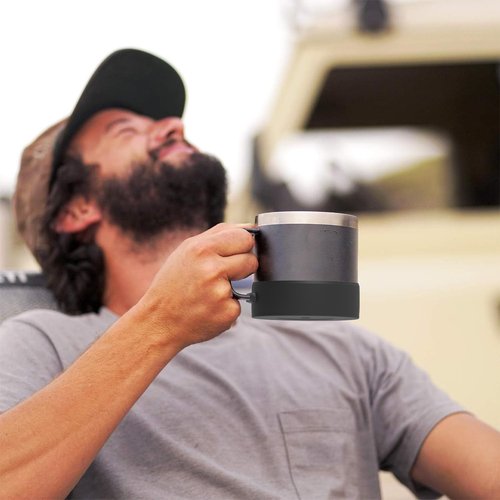 Bshirmay Protective Sleeve Boot Compatible with YETI Rambler 14 oz Mug/Stackable Mug Anti-Slip Bottom Sleeve Cover Bumper Silicone Protector Boot (YETI 14oz Mug Sleeve Black*1)