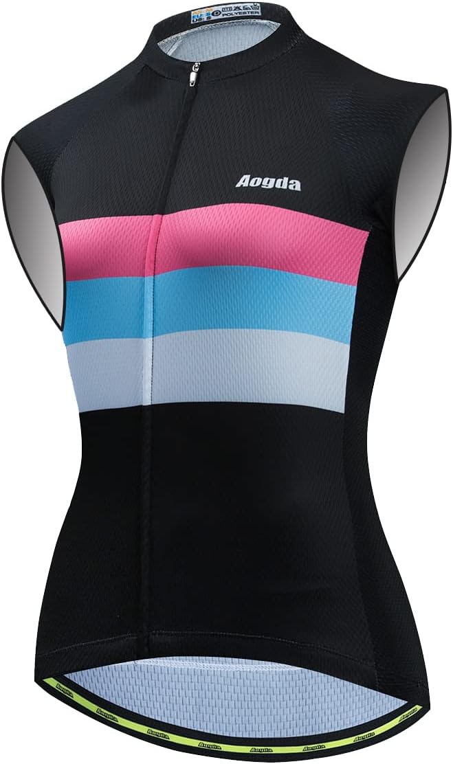 Aogda Sleeveless Cycling Jerseys Women Bike Tops Team Biking Shirts Bicycle Vests Clothing
