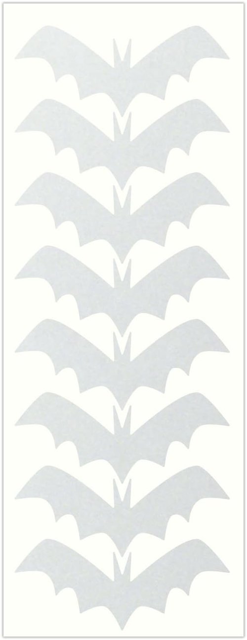 LiteMark Reflective White 4 Inch bat Sticker Decals for Helmets, Bicycles, Strollers, Wheelchairs and More - Pack of 8