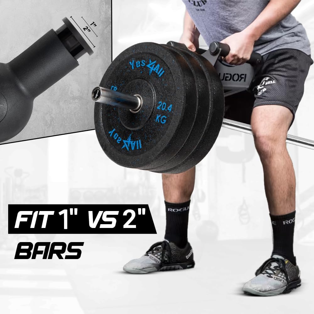 Yes4All Deluxe T-Bar Row Platform – Full 360° Swivel & Easy to Install – Fits 1” Standard and 2” Olympic Bars (8. Black - T-Bar Row Platform + Lock Jaw 1inch & 2inch)