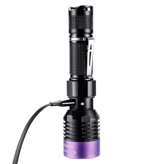 LIGHTFE UV305 High-Power UV Flashlight USB Rechargeable, Used for Hunting Ore, Scorpion and UV Glue Curing, Checking Pet Urine Stains, Identifying Currency, Official Anti-Counterfeiting Documents…