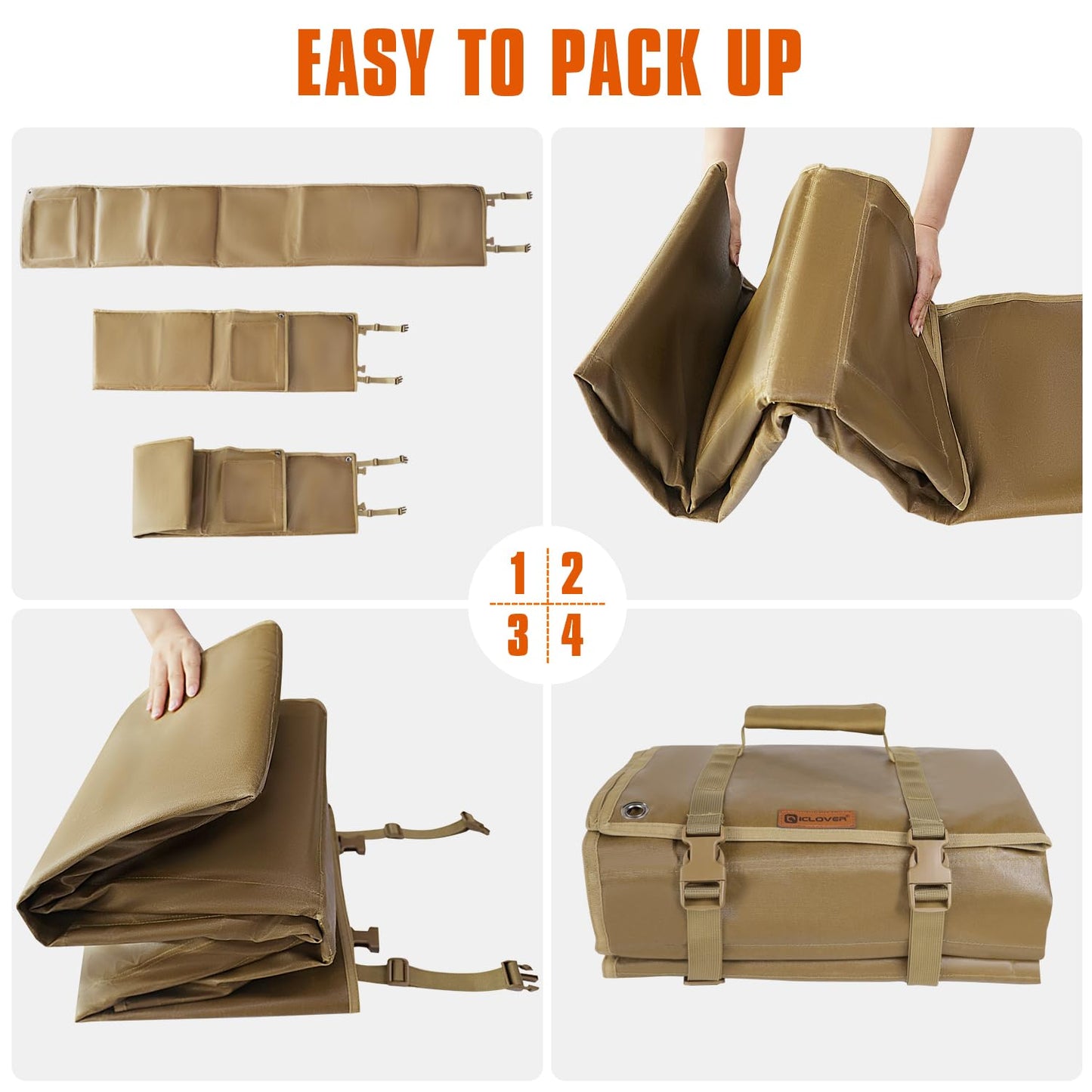 2win2buy Tactical Shooting Mat, Extra Large Hunting Shooting Mats Prone Padded Roll Up Portable Waterproof Hunting Mats Accessories Non-Slip Durable Shooting Rest for Shooters Range Rifle