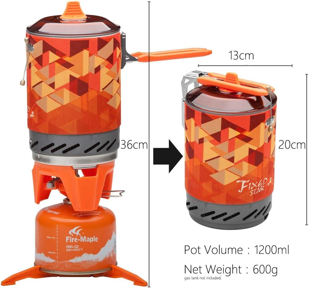 Portable Backpacking Stove with Piezo Ignition & Cooking Pot - Fire Maple X2