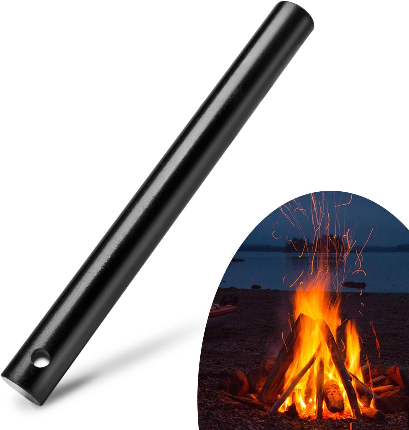2 Pack Ferrocerium Rod Fire Steel,3/8x4 Inch Ferro Rod Fire Starter,Camping Fire Starter Survival,Flint Stick for Paracord Bracelet keychain lanyard Camping Hiking DIY Outdoor Emergency Kit