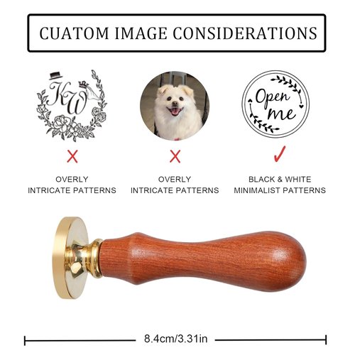 Custom Wax Seal Stamp,Personalized Wax Seal Stamp Kit with Your Design/Logo/Text for Wedding Invitations, Gift Wrapping, Envelopes, Party Favors,Christmas