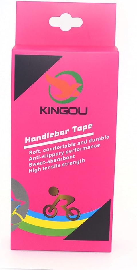 KINGOU Handlebar Tape Luxury PU Leather Bar Tape Fixed Gear/Road Bike Bar Wrap with 2 Reflective Plug