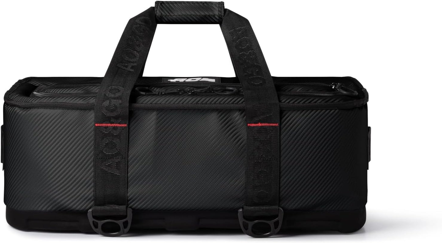 AO Coolers Stow 'n Go Canvas Soft-Sided Cooler, Low Profile and Leak Proof, Insulated for 24-Hour Cold, Black, 38-Can