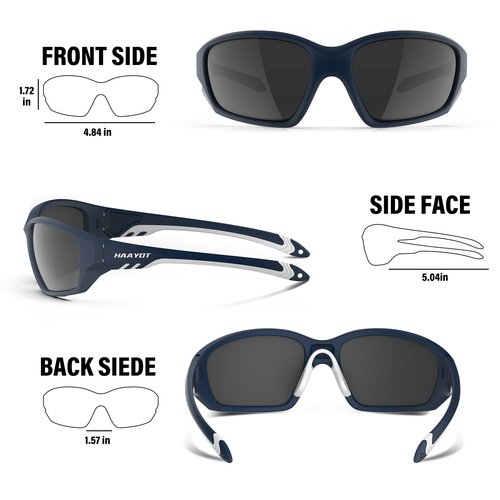 HAAYOT Polarized Floating Sunglasses for Men Women, Fishing Boating Surfing Glasses, UV Protection, Navy Blue Gray