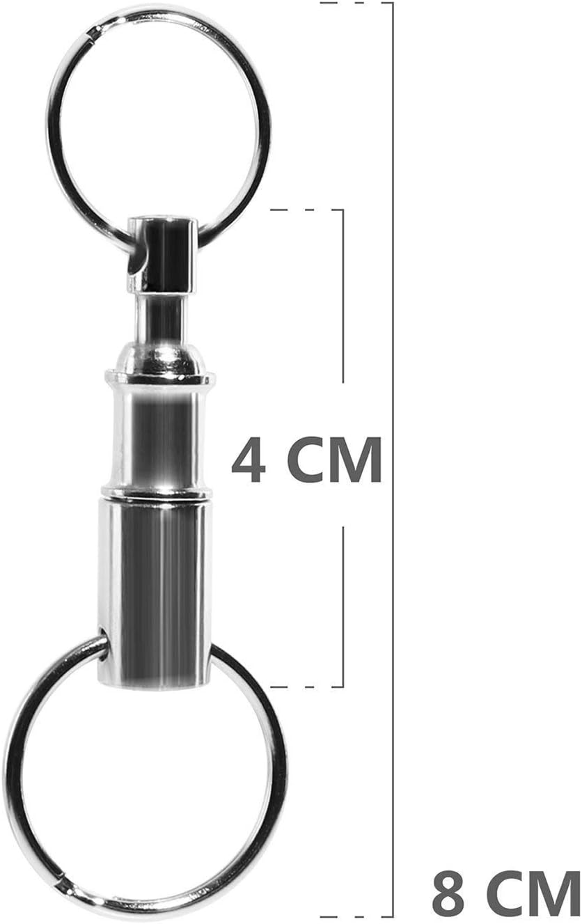 3 Pack Quick Release Detachable Pull Apart Key Rings Keychains,Double Spring Split Snap Seperate Chain Lock holder Convenient Accessory Gift (3Pack)