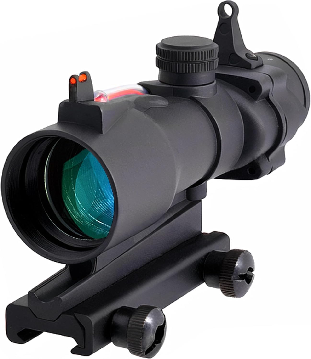 CTOPTIC 4x32 Red Fiber Dot Scope with Sight System for Picatinny 20mm Rail Yotto 7.62 x 39 Laser Sight (rd)