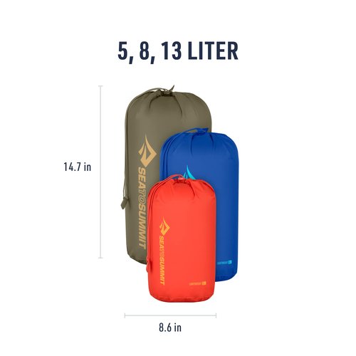 Sea to Summit Lightweight Stuff Sack Set, 5 Liter, 8 Liter, and 13 Liter
