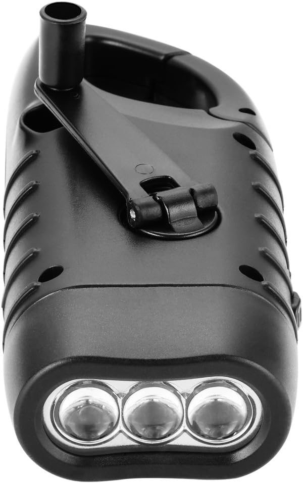 Simpeak 2-Pack Hand Crank Solar Powered LED Flashlight, Emergency Survival Flashlight Torch for Outdoor Sports, Green