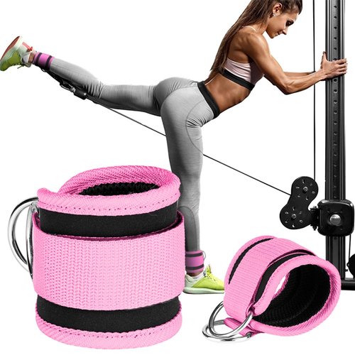 EastyGold Ankle Straps Ankle Resistance Bands Wrist Cuffs Padded Straps Adjustable Fitness Glute Kickback D-Ring for Cable Machine Gym Foot Leg Training Brace Support 1 Pair