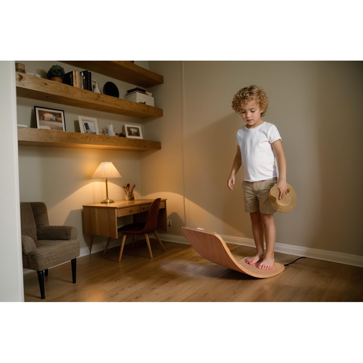 Balance Board for Kids, Toddlers, Teens, and Adults - Wobble Board, Open Ended Montessori Waldorf Learning Toy, Wood Toys, Gifts
