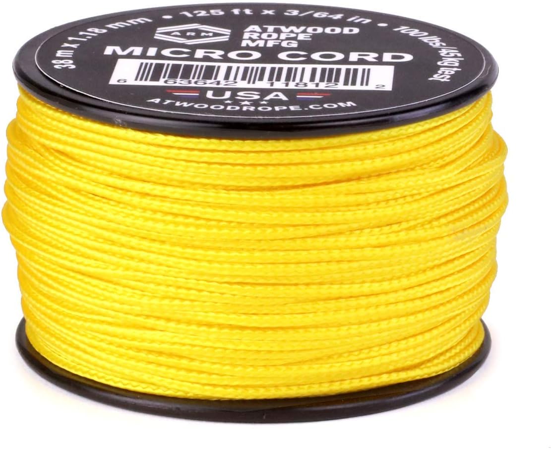 Atwood Rope MFG Micro Utility Cord 1.18mm X 125ft Reusable Spool | Tactical Nylon/Polyester Fishing Gear, Jewelry Making, Camping Accessories