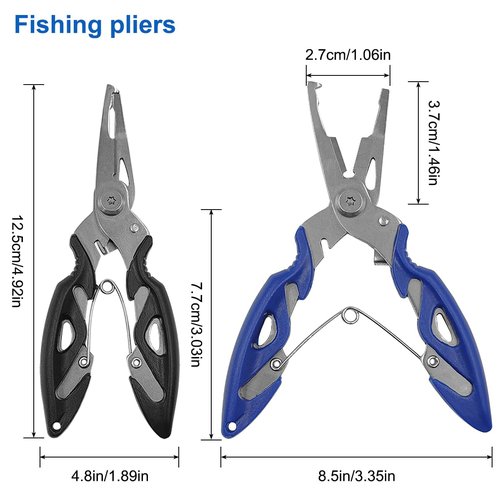 lyfLux 400 PCS High Strength Heavy Stainless Steel 30lb to 95lb Split Ring Lure Connector and 2 PCS Fishing Pliers, Heavy Duty Bait Rings, Tackle Connectors